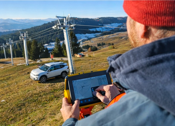 Contrôle de l’alignement des pylônes du télésiège par MPC Géomètres
